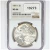 Image 1 : 1881-S Morgan Silver Dollar NGC MS66