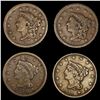 Image 1 : (4) Large Cents (1838, 1839, 1840, 1848) NICELY C