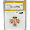 Image 1 : 1935-D Wheat Cent PGA MS67 RED
