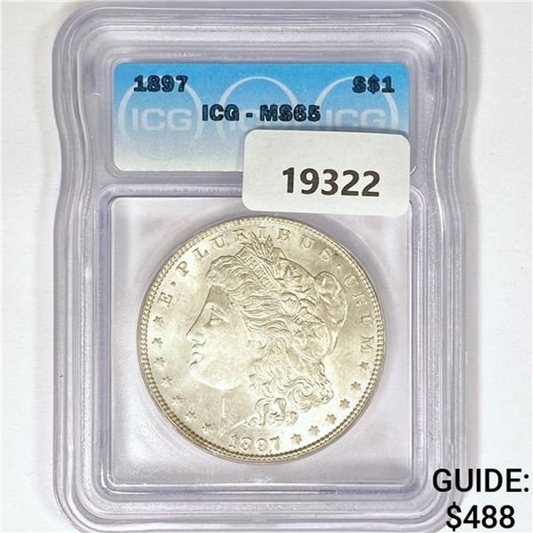 1897 Morgan Silver Dollar ICG MS65