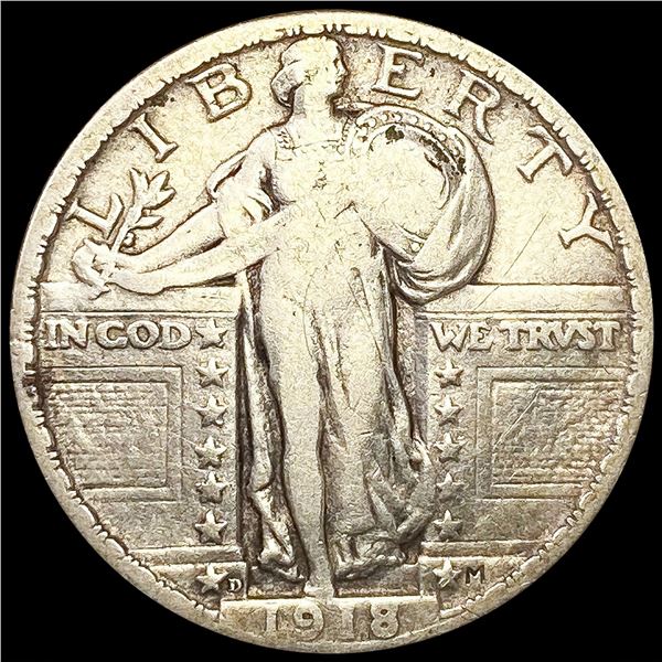 1918-D Standing Liberty Quarter NICELY CIRCULATED