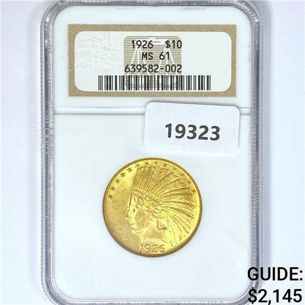 1926 $10 Gold Eagle NGC MS61