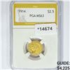 Image 1 : 1914 $2.50 Gold Quarter Eagle PGA MS63