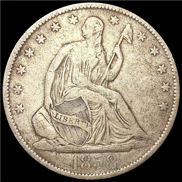 1858-O Seated Liberty Half Dollar ABOUT UNCIRCULAT