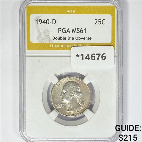 1940-D Washington Silver Quarter PGA MS61 DDO