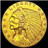 Image 1 : 1910 $2.50 Gold Quarter Eagle CLOSELY UNCIRCULATED