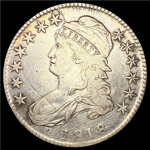 1818 0-104 Cap Bust Half Dollar R3 LIGHTLY CIRCULA