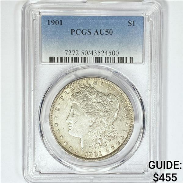 1901 Morgan Silver Dollar PCGS AU50
