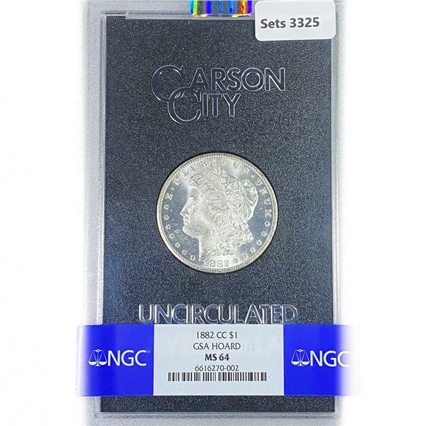 1882-CC Morgan Silver Dollar NGC MS64 GSA