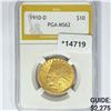 Image 1 : 1910-D $10 Gold Eagle PGA MS62