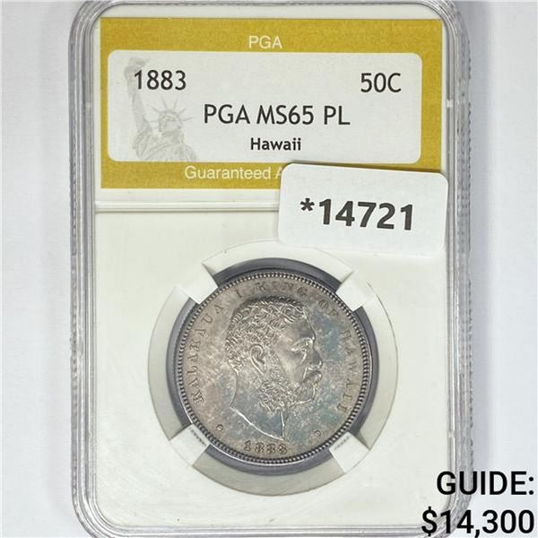 1883 Kingdom of Hawaii Half Dollar PGA MS65 PL