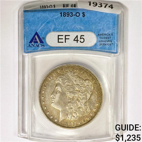 1893-O Morgan Silver Dollar ANACS EF45