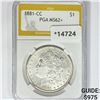 Image 1 : 1881-CC Morgan Silver Dollar PGA MS62+