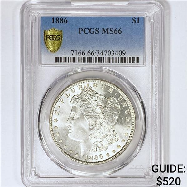 1886 Morgan Silver Dollar PCGS MS66