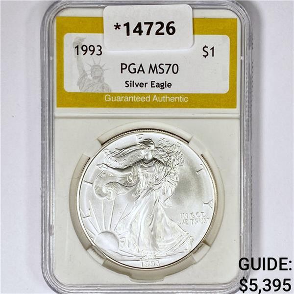 1993 American Silver Eagle PGA MS70