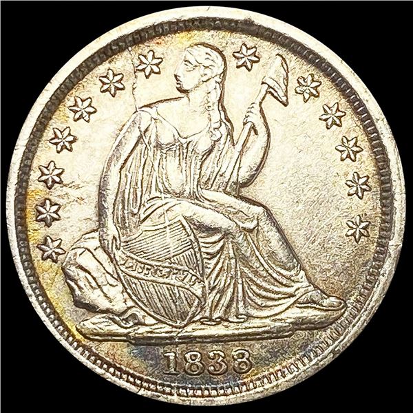 1838 No Drpry Seated Liberty Dime UNCIRCULATED
