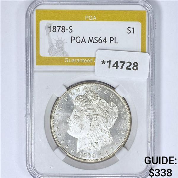 1878-S Morgan Silver Dollar PGA MS64