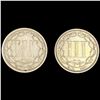 Image 2 : (2) 1873 Nickel 3 Cents NICELY CIRCULATED