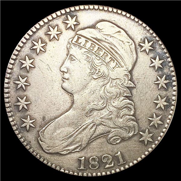 1821 0-106 Cap Bust Half Dollar R1 ABOUT UNCIRCULA