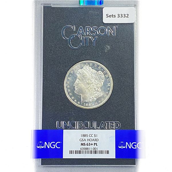 1885-CC Morgan Silver Dollar NGC MS63+ PL GSA