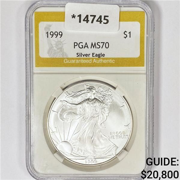 1999 American Silver Eagle PGA MS70