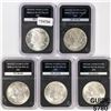 Image 1 : 1880-1889 Set (5) Morgan Silver Dollar PCS UNC