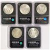 Image 2 : 1880-1889 Set (5) Morgan Silver Dollar PCS UNC