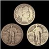 Image 1 : (3) Misc Quarters (1912-S, 1923, 1927-S) NICELY C