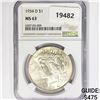 Image 1 : 1934-D Silver Peace Dollar NGC MS63