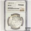 Image 1 : 1884-CC Morgan Silver Dollar NGC MS62