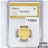 Image 1 : 1909-D $5 Gold Half Eagle PGA MS65