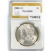 Image 1 : 1882-CC Morgan Silver Dollar PGA MS65