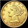 Image 1 : 1897 $5 Gold Half Eagle CLOSELY UNCIRCULATED