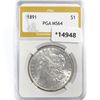 1891 Morgan Silver Dollar PGA MS64