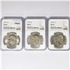 1974 Set (3) Eisenhower Silver Dollars PCGS MS65