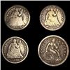 Image 1 : (4) Seated Dimes & Half Dimes NICELY CIRCULATED