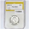 Image 1 : 1937-D Washington Silver Quarter PGA MS63