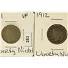 Image 1 : 1911 & 1912 LIBERTY "V" NICKELS BOTH VERY FINE