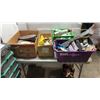 Image 1 : 2 BOXES AND 2 BINS OF TOOLS, SHOP SUPPLIES, SEALANT, HARDWARE