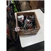 Image 1 : TRAY OF BRASS VALVES, PNEUMATIC CYLINDERS, PIPE CLAMPS