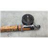 Image 4 : SPLIT CANE FLY ROD WITH MARTIN REEL, BOAT ANCHOR AND NET