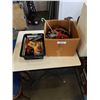 Image 1 : BOX AND BIN OF POWER TOOL, EXTENTION CORDS AND ELECTRICAL TOOLS