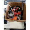 Image 8 : BOX AND BIN OF POWER TOOL, EXTENTION CORDS AND ELECTRICAL TOOLS