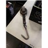 Image 3 : 5 MOUND TOOL CO 5 INCH IRON PULLEY AND MEAT HOOKS - BEEF TROLLEY