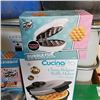 Image 2 : CUCINA BELGIUM WAFFLE MAKER WITH 2 NOVELTY WAFFLE MAKERS, CHEESE GRATER AND WAFFLE MAKER