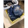 Image 2 : CRATE AND BIN OF JEANS AND SHIRTS