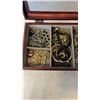 Image 2 : WOOD CASE WITH LOT OF ESTATE JEWELRY