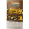 Image 1 : 2 DRAWER WOOD JEWELRY BOX WITH LOT OF JEWELRY CONTENTS