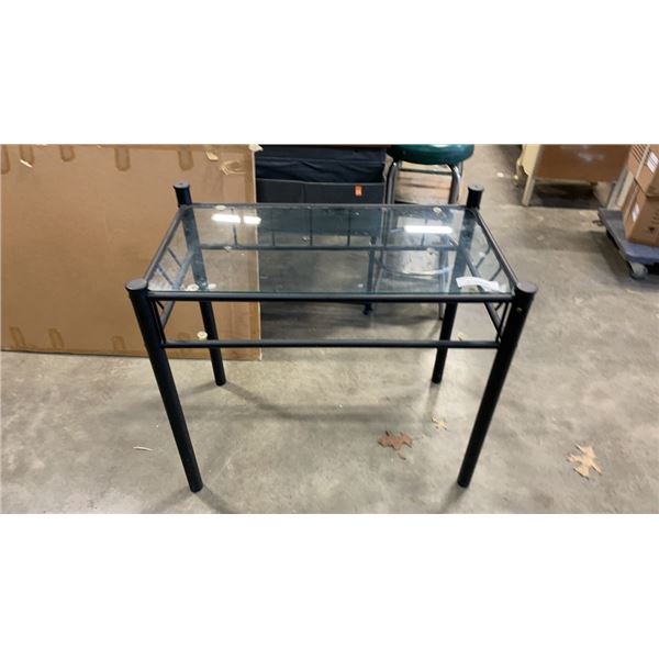 METAL GLASSTOP SIDE TABLE