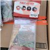 Image 2 : NEW FIRST AID KIT WITH 5 NEW EMERGENCY 2 PERSON THERMAL TENTS